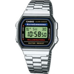 Casio mænd klassiske Digital kvarts ur rustfrit stål sølv (A168WA-1)