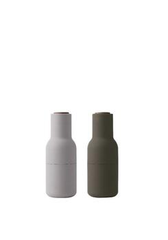 Menu salt / peberkværn flaske, små, sæt aske/carbon