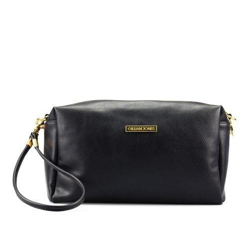 Gillian Jones - Luksus toilettaske i sort læder look